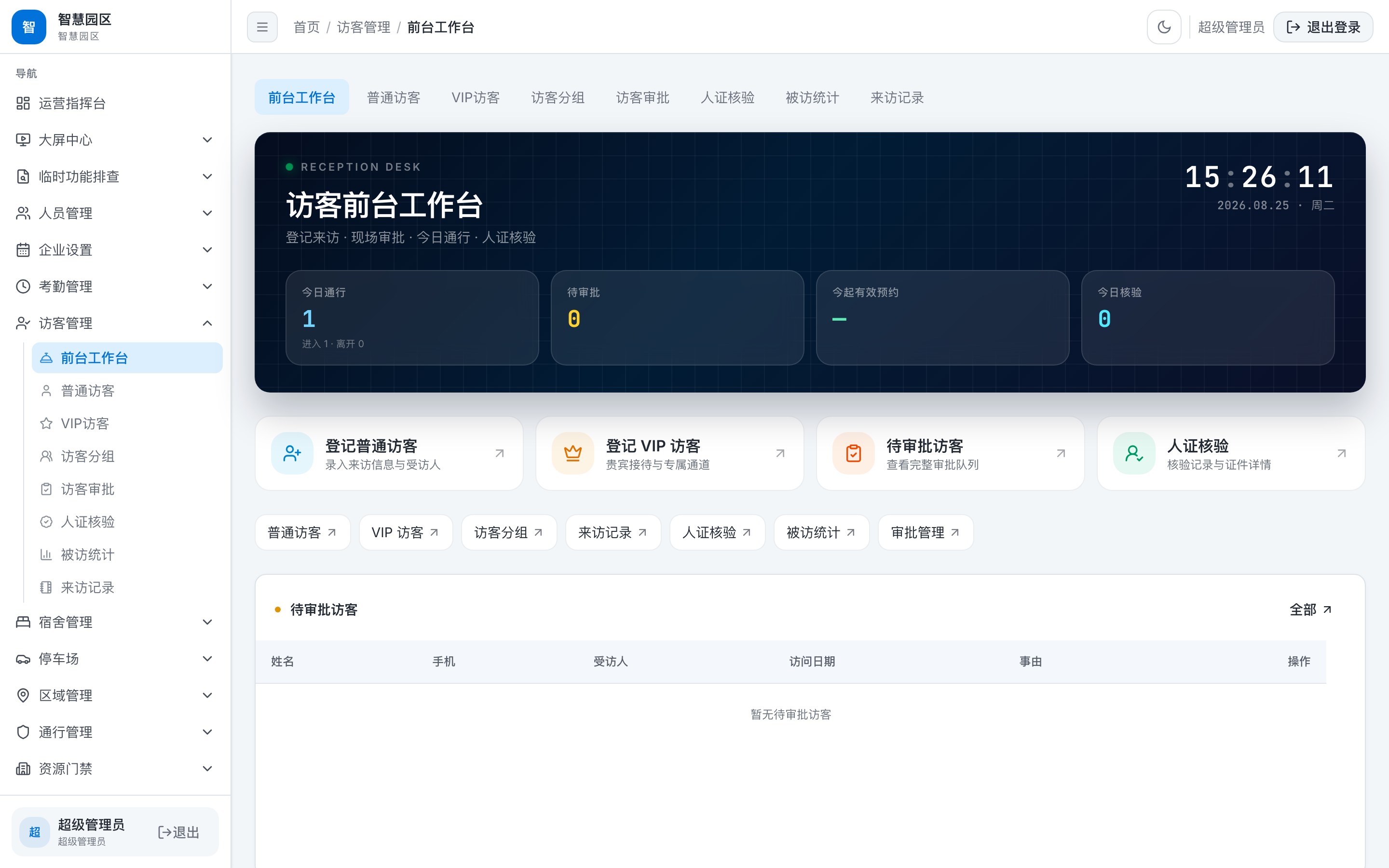访客预约到核验